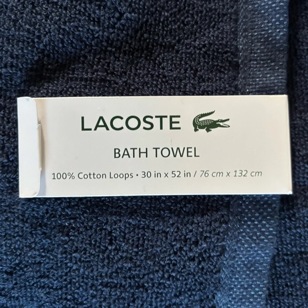 NWT *Bundle of 2* Lacoste Heritage Sport Stripe bath towel